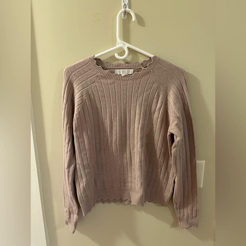 Spiritual gangster light pink crochet sweater